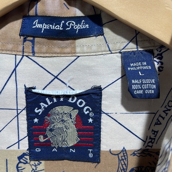 Men’s Gant Salty Dog Nautical Over Print Button Down Shirt Size Large - Picture 3 of 10